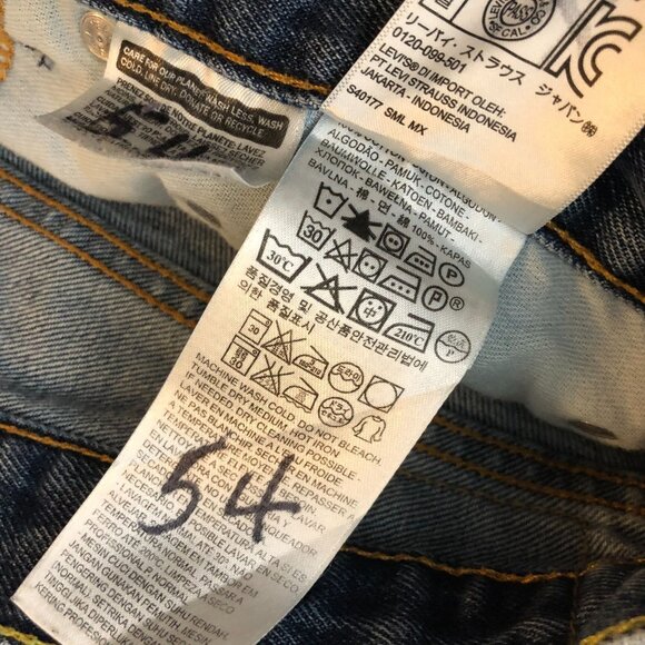 Levis Mens Jeans 550 Relaxed Fit Medium Wash 54x29 HEMMED Measures 52x25 - Picture 4 of 5